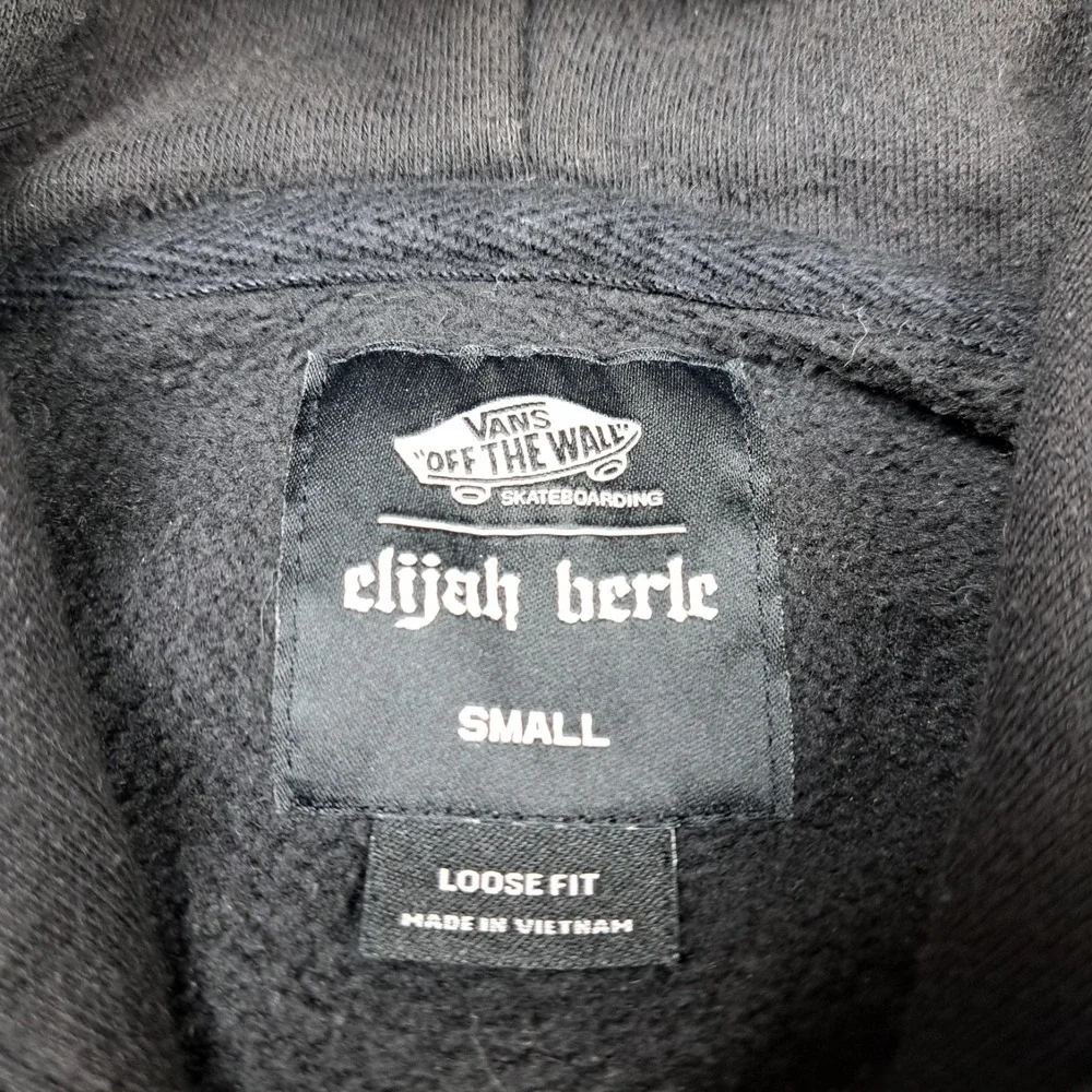 Vans Elijah Berle Hoodie Mens Small Black Loose Fit Sweater Skater Grunge Street
